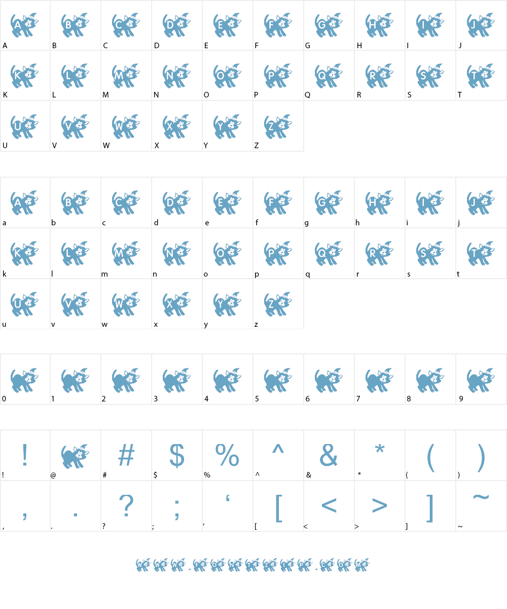 KR Halloween Kitten Font Character